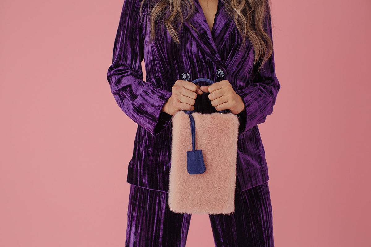 Her Blush Mink and Navy Handbag