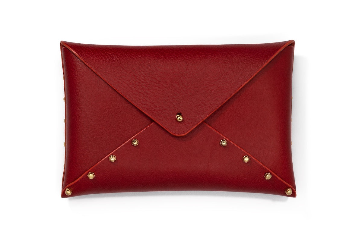 Red Clutch Envelope Bag Contemporary Accessories